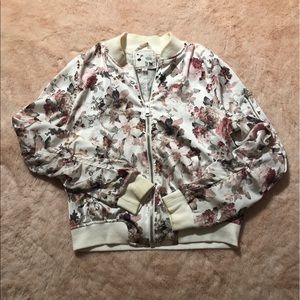 Pink Floral Bomber Jacket